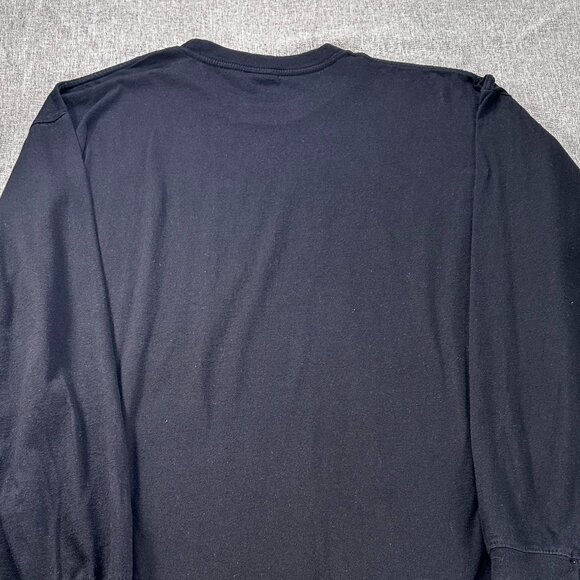 Sada Long Sleeve Shirt Top Men's 2X Crew Neck Black Casual 100% Cotton - Picture 8 of 12